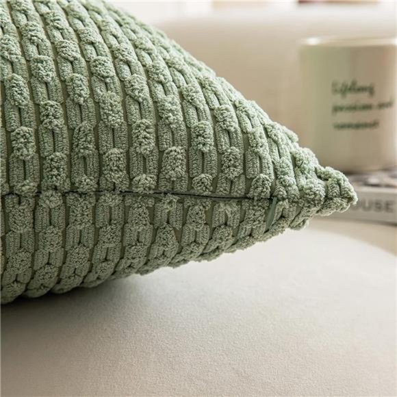 2 Packs Decorative Throw Pillow Covers 16x16 Inch for Living Room Couch Bed Sofa - Picture 2 of 7